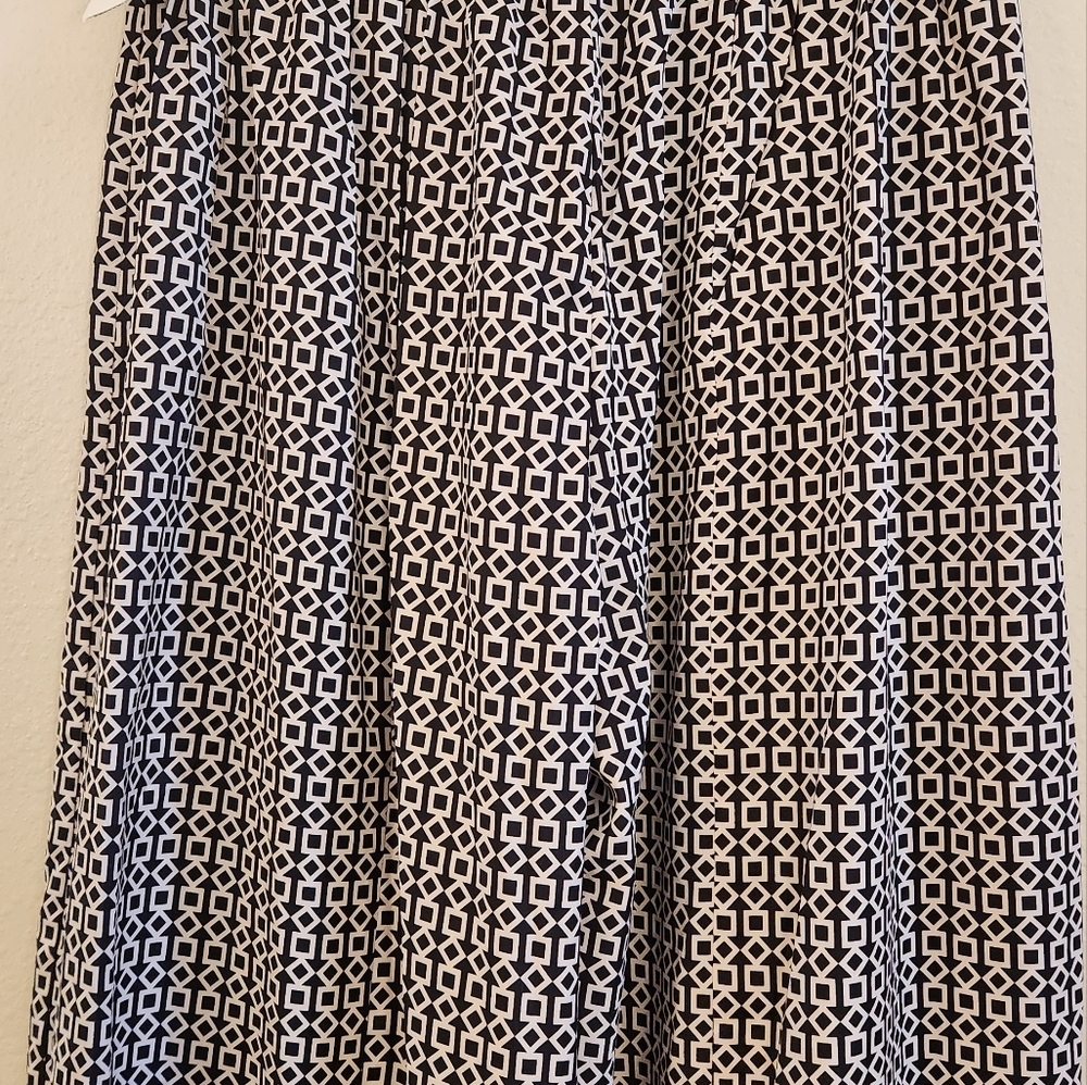 HYFVE Elastic Wide Leg Ribbed High Waist Pull On Pants JUNIORS Size L GEOMETRIC. - Picture 7 of 15
